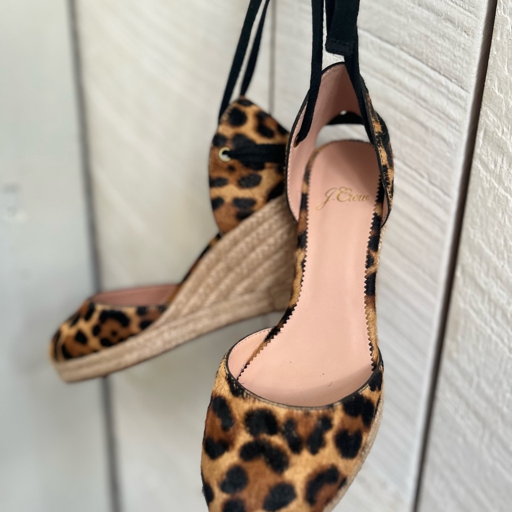 J Crew NWOT Leopard Print Espadrilles Sz 6